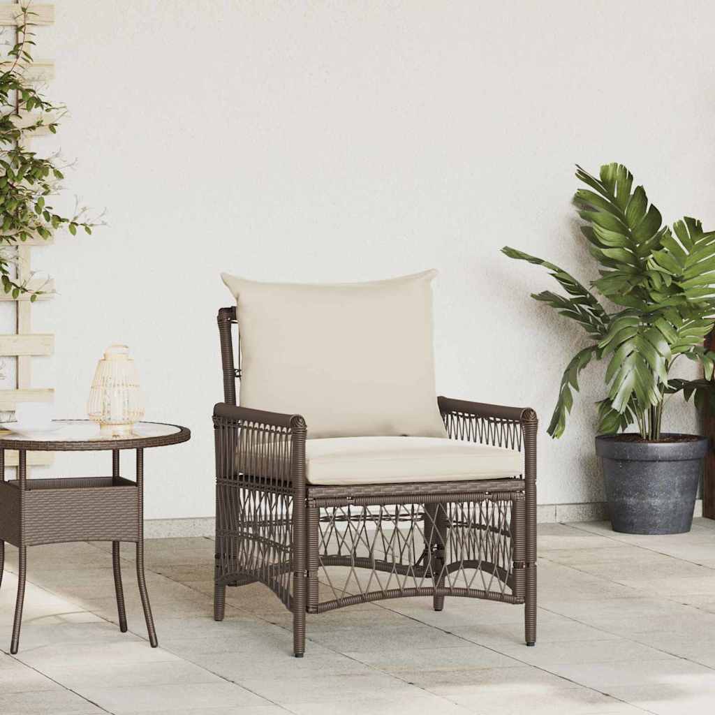 Garden Chair Brown 60 x 70 x 78cm Poly Rattan